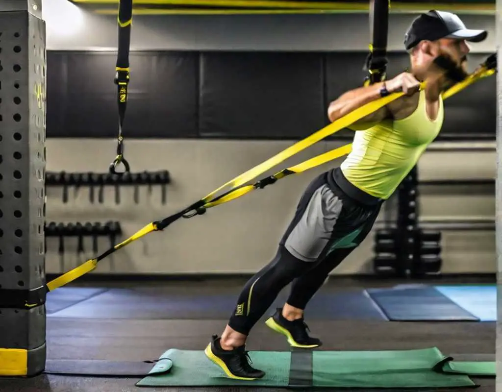 Trx shoulder press, using low anchor point